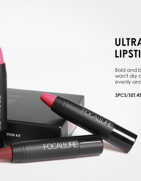 Focallure WaterProof Matt Lipstick (Pack of 3)