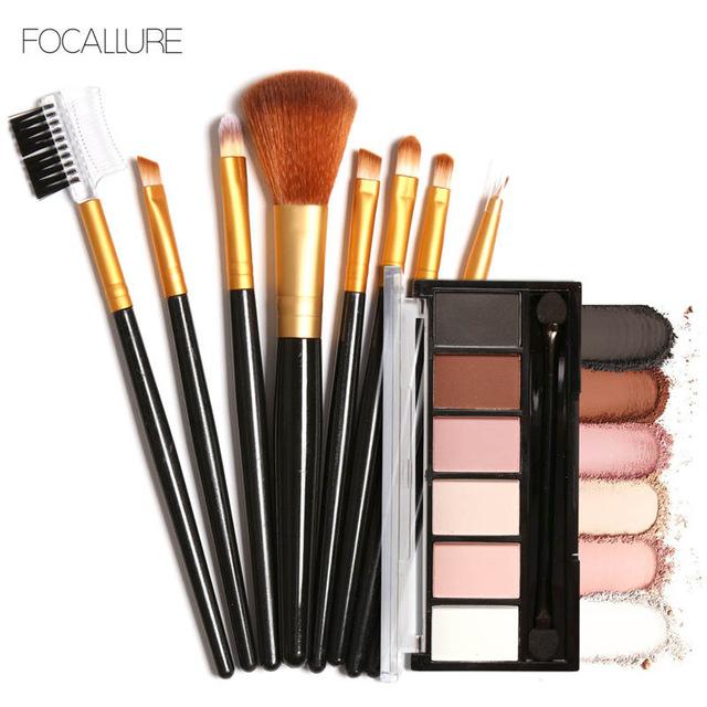 Focallure 6 Colrs Eye Shadow & Brushes