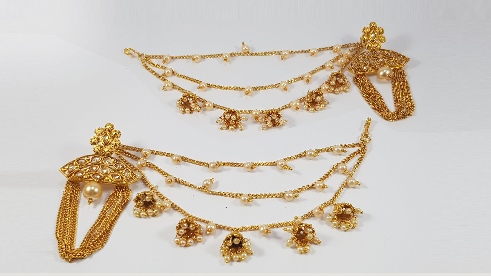 Indian Kundan Baahubali Earrings With Sahara