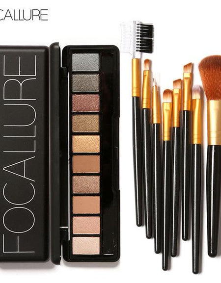 Focallure 10 Colors Eye Shadow & Brush Set