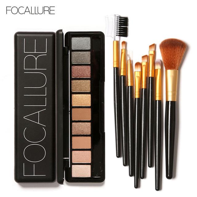 Focallure 10 Colors Eye Shadow & Brush Set