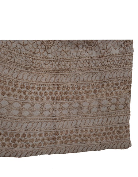 Pure Silk Chikankari Shirt - Coffee