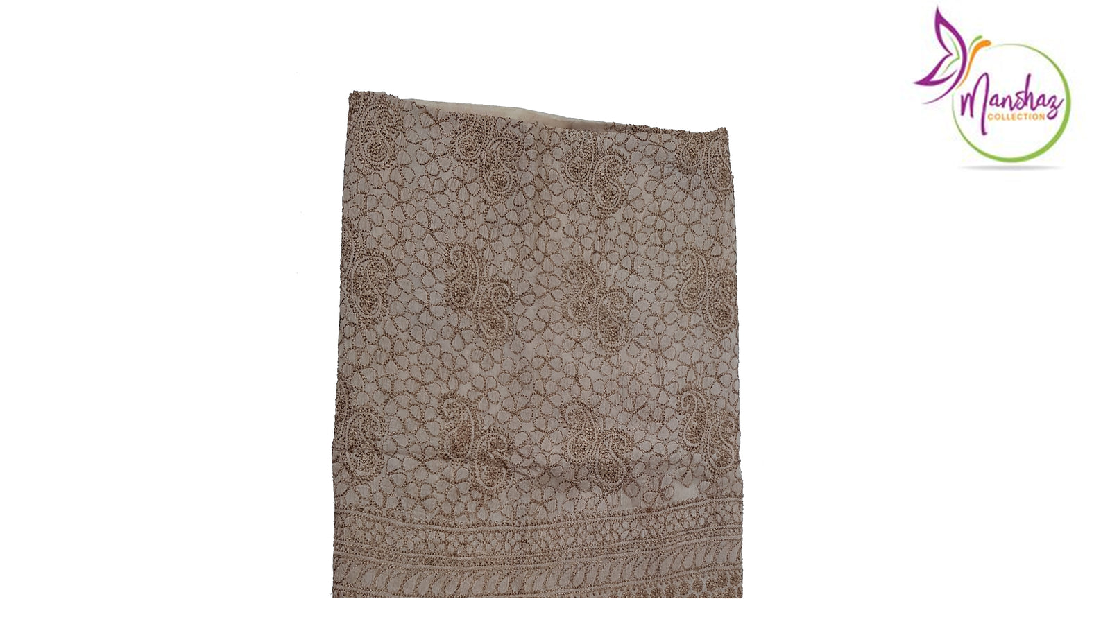 Pure Silk Chikankari Shirt - Coffee