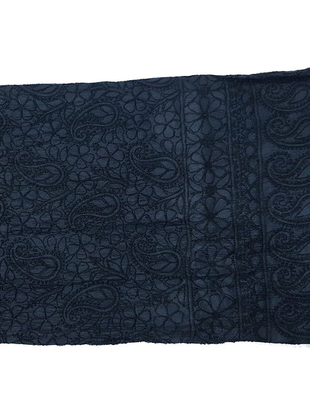 Pure Silk Chikankari Shirt - Black
