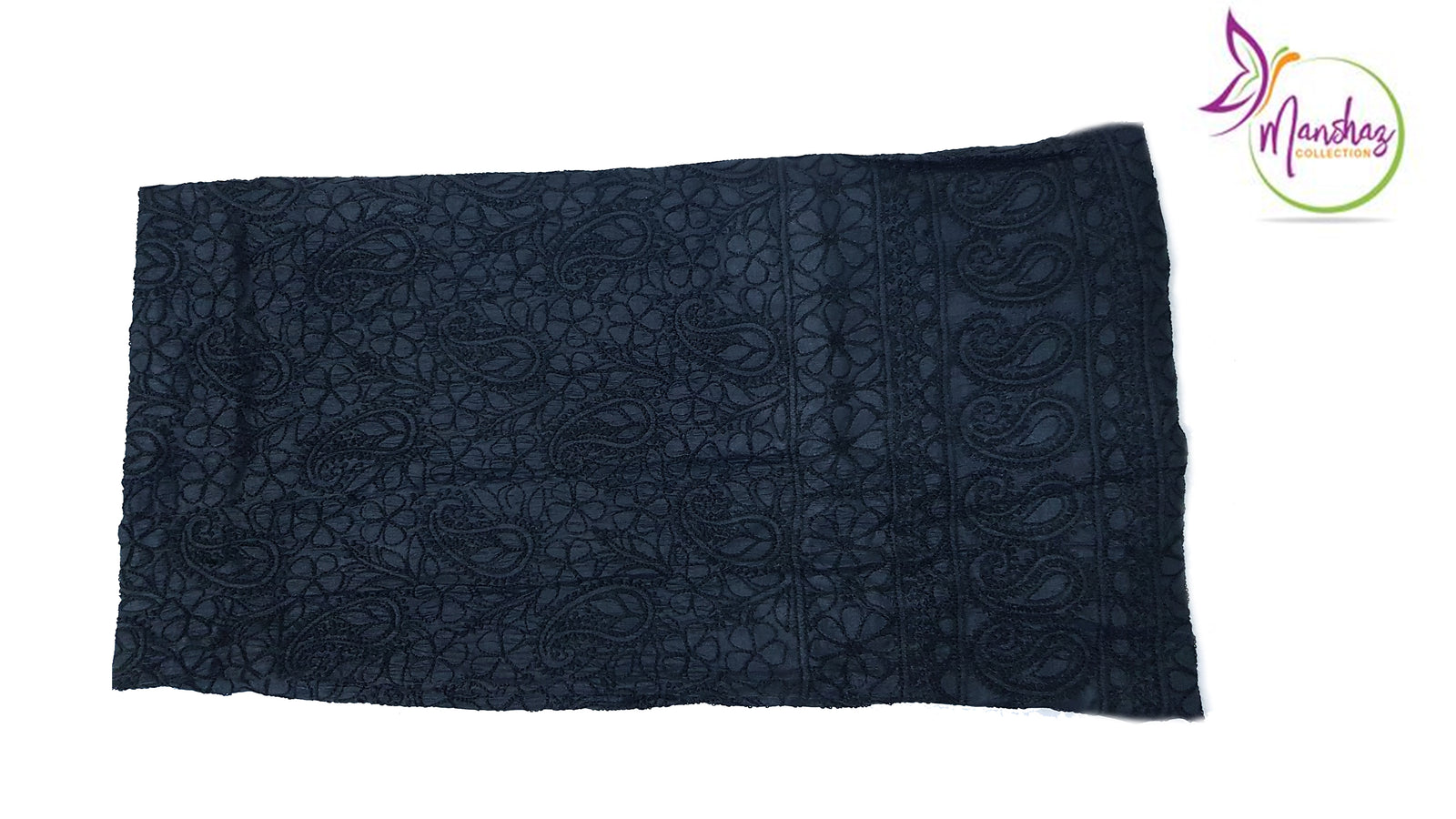 Pure Silk Chikankari Shirt - Black