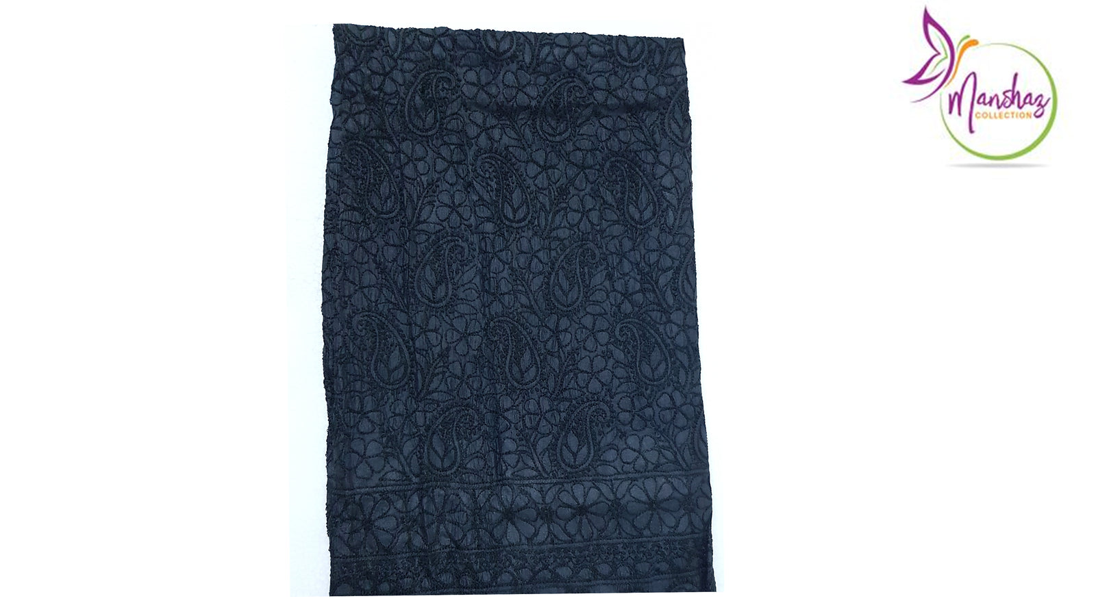 Pure Silk Chikankari Shirt - Black