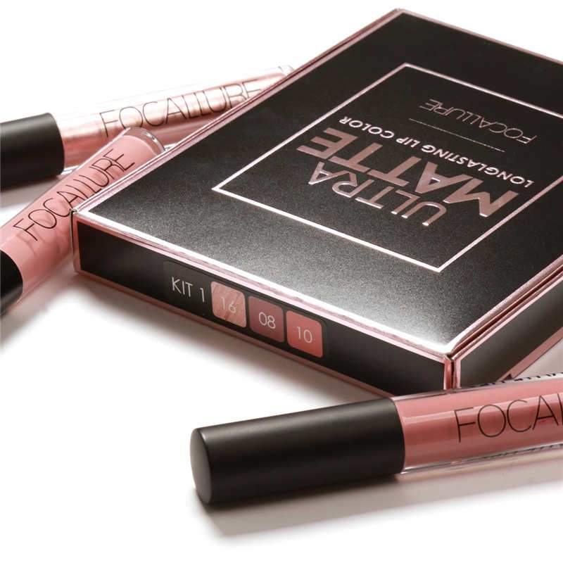 Focallure Waterproof Matte Liquid Lipstick (Pack of 3)