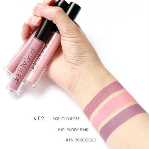 Focallure Waterproof Matte Liquid Lipstick (Pack of 3)