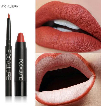Focallure Waterproof Matte Lip Crayon + Lip Pencil (No.10)