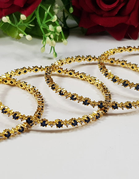 Thin Blue Zircon Bangles