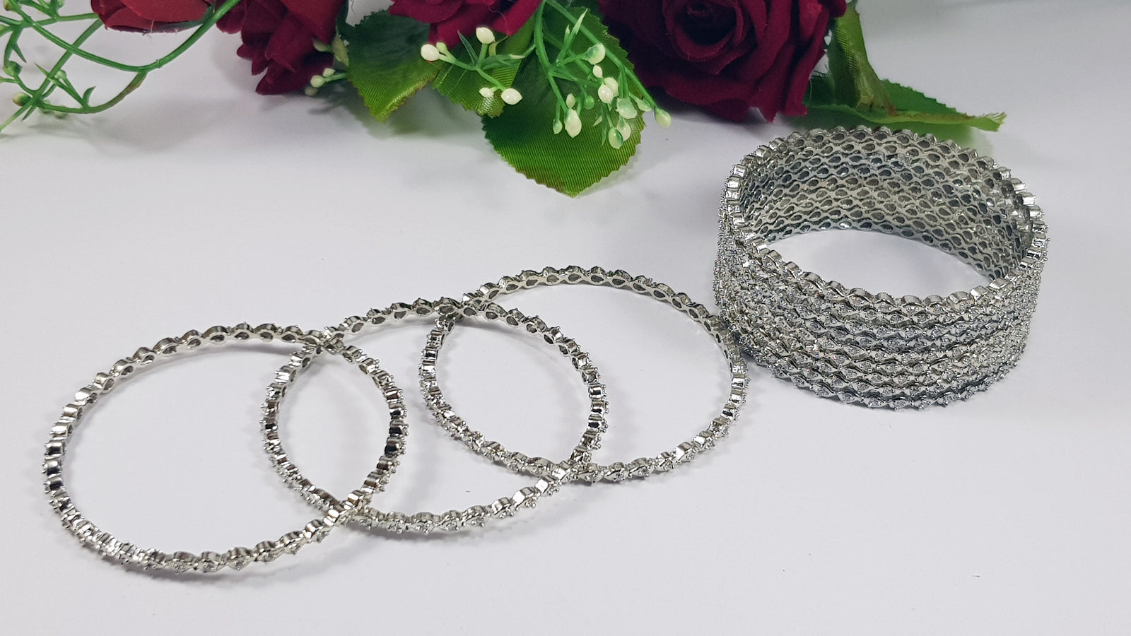 12 Pc Silver Bangles