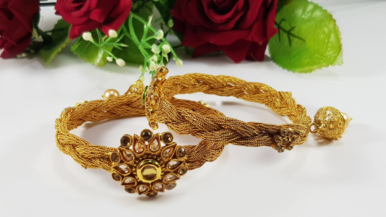 basket style kundan bangles