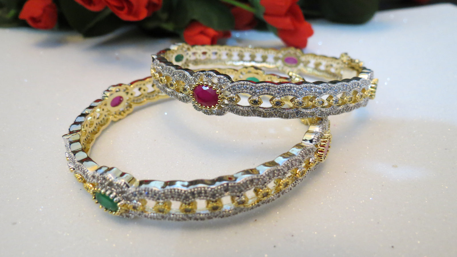 Openable Bangles Ruby/Emerald