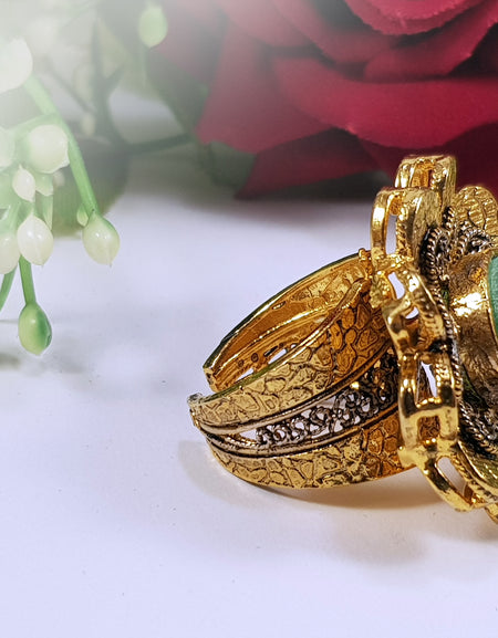 Floral Kundan Ring
