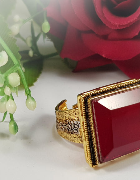 Ruby Stone Kundan Ring