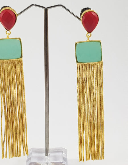 Party Earrings with Color Stones