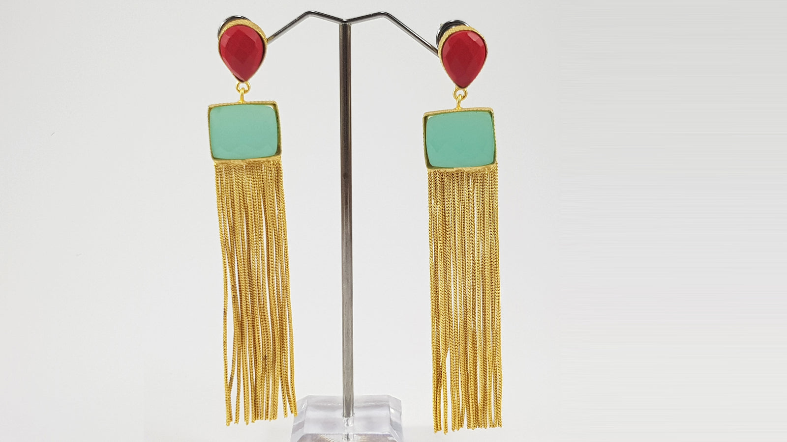 Party Earrings with Color Stones