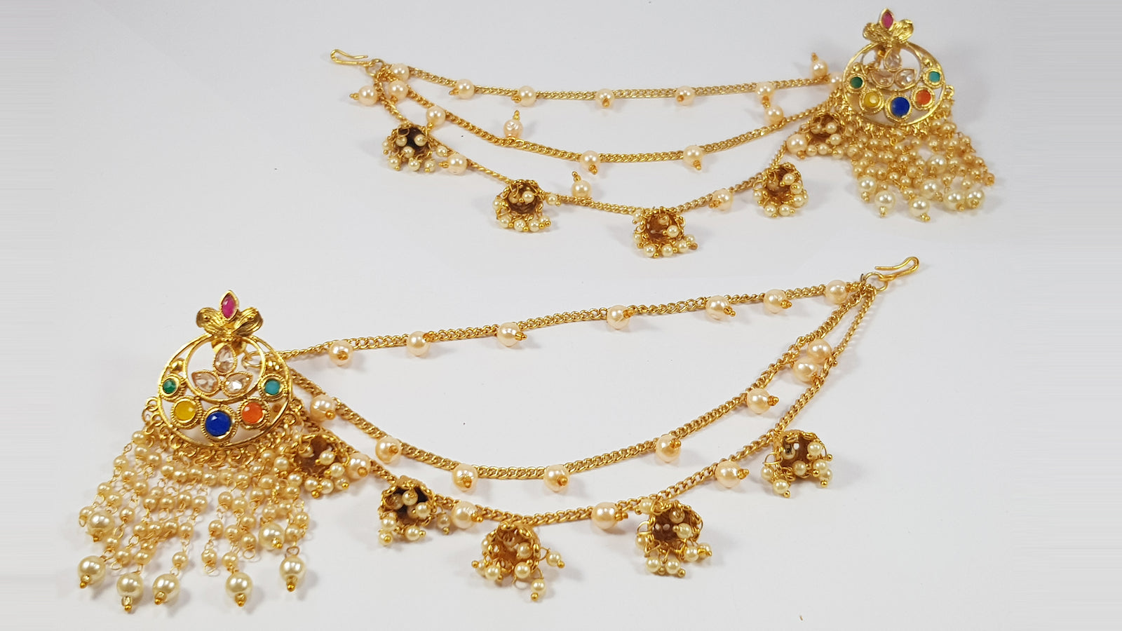 Multi Color Stones Traditional Earrings