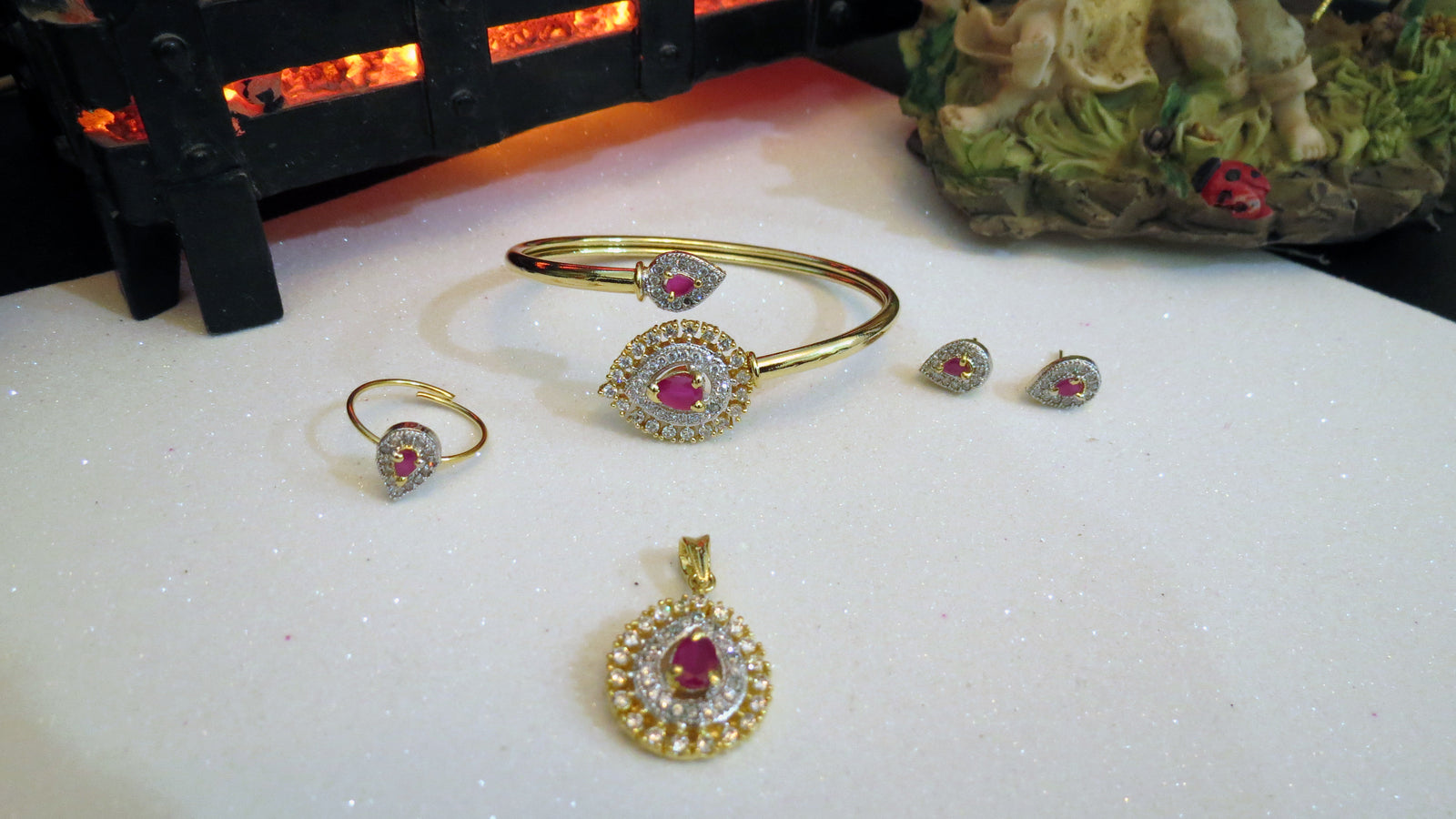 Ruby Jewelry Set