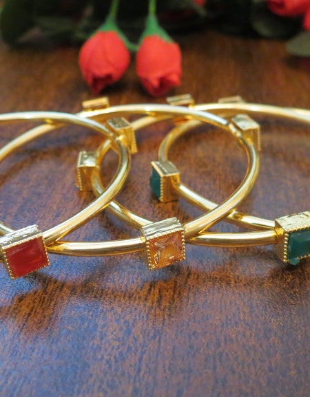 Multi Stone Kundan Bangles