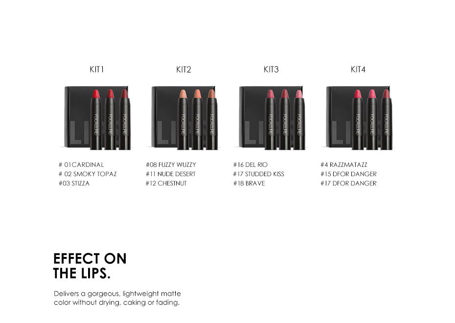 Focallure WaterProof Matt Lipstick (Pack of 3)