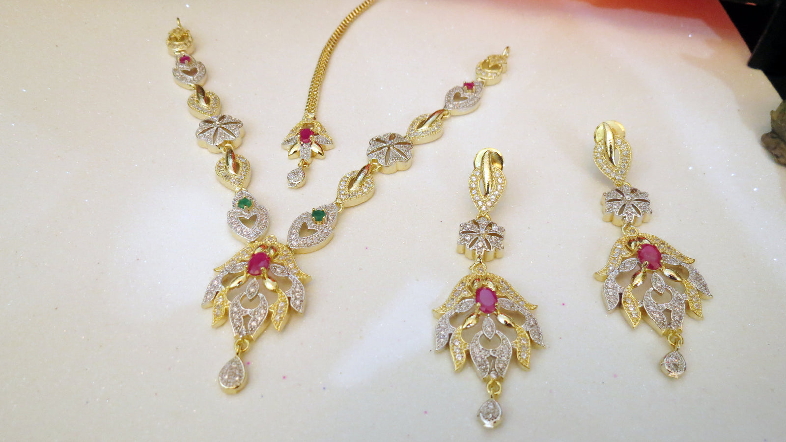 Zircon Party Set With Tika - Multi Stones