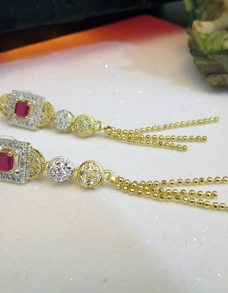 Earings with Ruby and Zircon